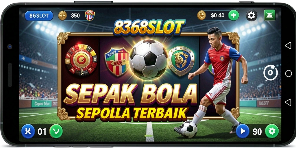 Tampilan gameplay 8368SLOT dengan tema sepak bola yang menarik.