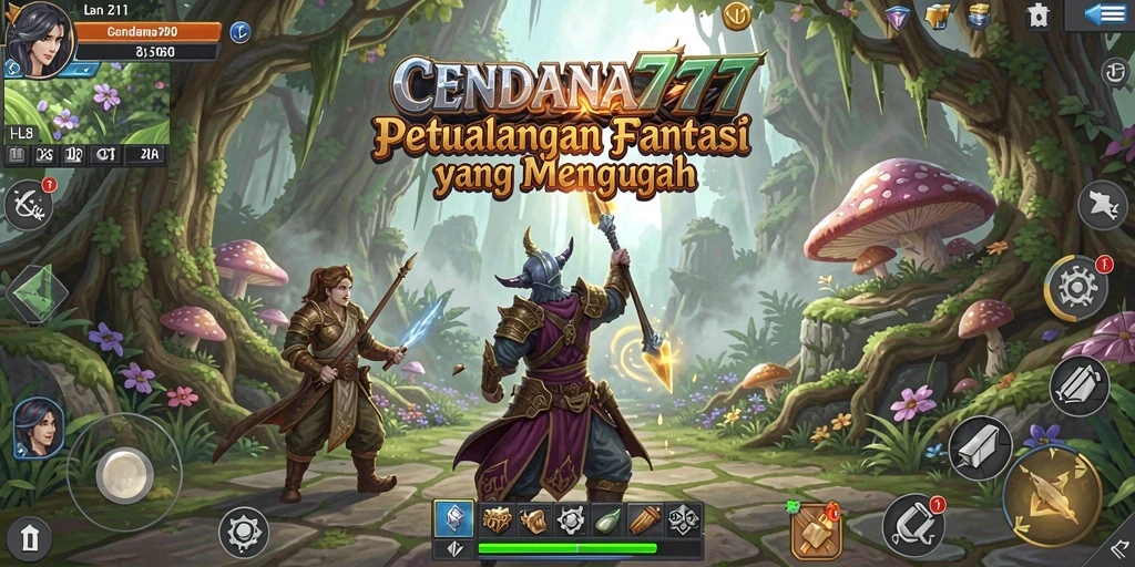 Screenshot CENDANA777 menampilkan aksi seru dalam pertempuran RPG.