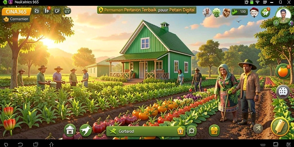 Screenshot game CINA365 menampilkan aktivitas pertanian yang menarik.