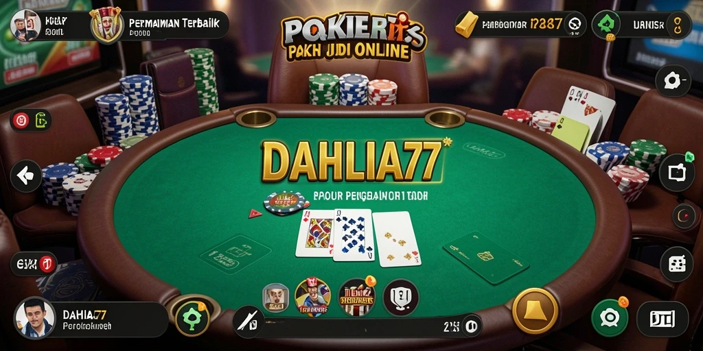Screenshot menunjukkan momen seru permainan Poker di DAHLIA77.