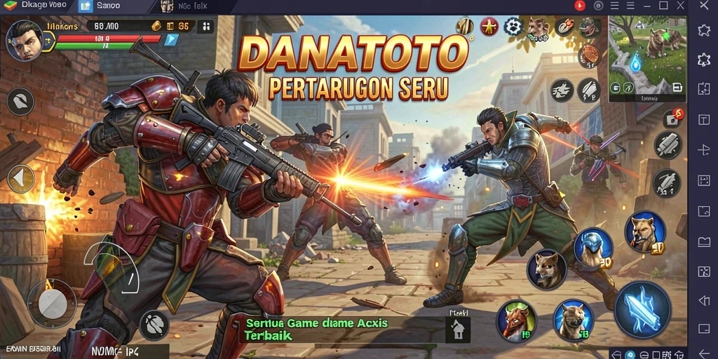 Gameplay seru dari DANATOTO saat bertarung melawan musuh.