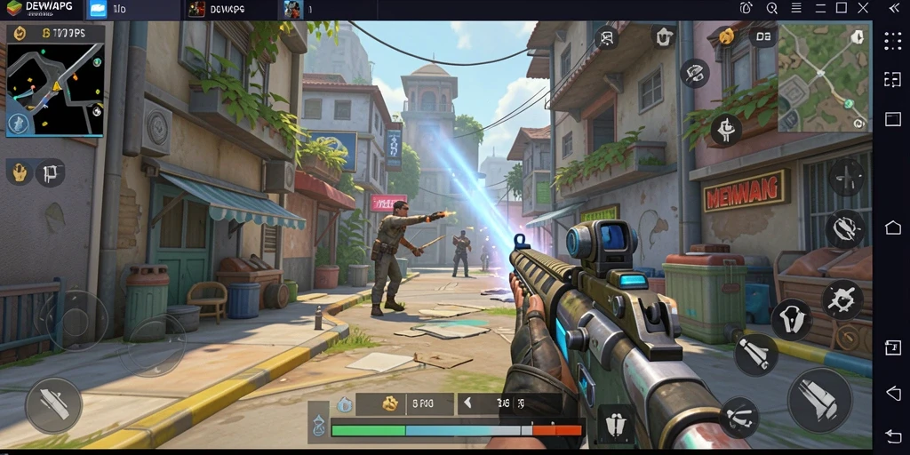 Tampilan gameplay DEWAPG yang mendebarkan dalam aksi TPS.