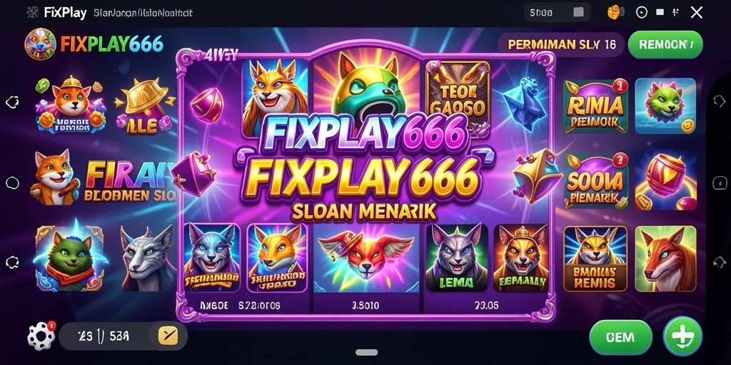 Tampilan permainan Slot FIXPLAY666 yang penuh warna dan menarik.