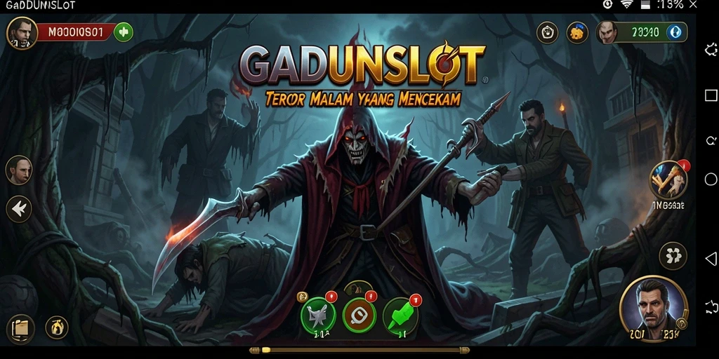 Screenshot GADUNSLOT menampilkan momen menegangkan dalam gameplay horor.