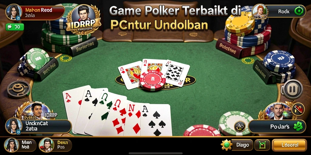 Tampilan gameplay IDRRP yang seru dan menegangkan saat bermain poker.