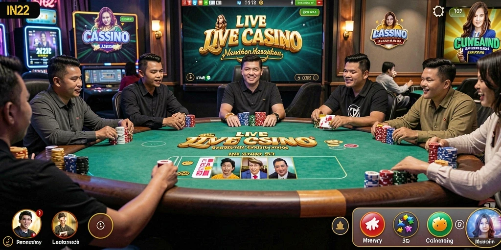 Tampilan gameplay Live Casino yang menarik di IN22.