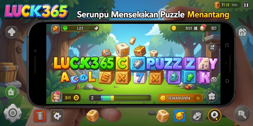 Gameplay seru LUCK365 dengan berbagai tantangan puzzle menarik.