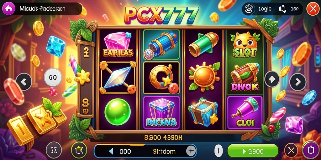 Tampilan seru gameplay PCX777 di slot mesin.