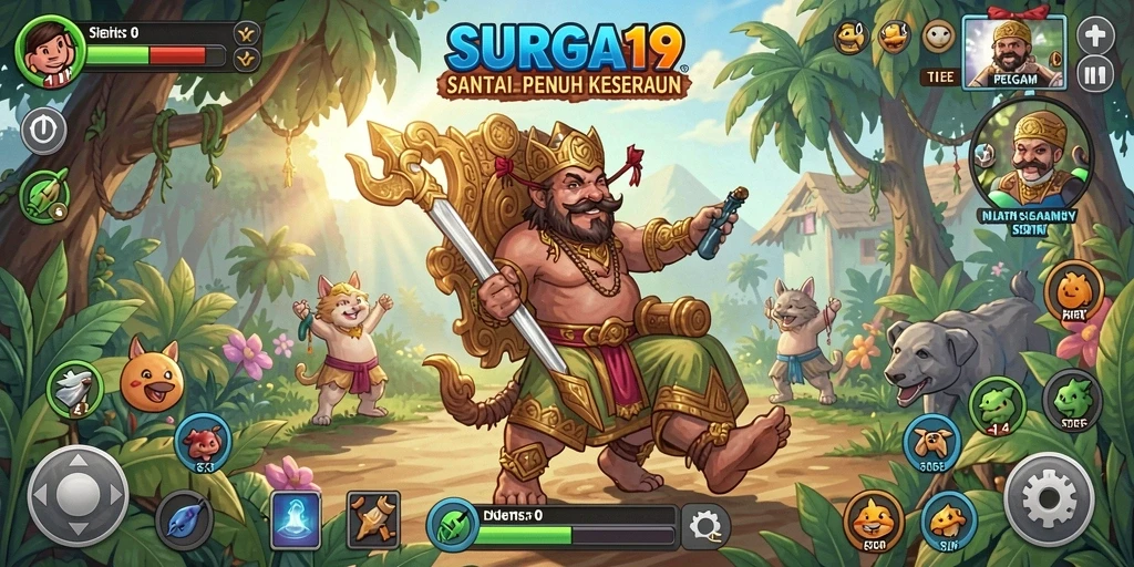 Gameplay SURGA19 yang penuh warna dan menyenangkan.