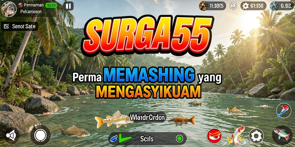 Tampilan gameplay SURGA55 dengan aksi memancing yang seru.