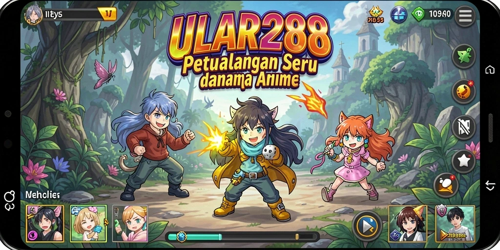 Screenshot menunjukkan pertarungan seru dalam game Anime ULAR288.