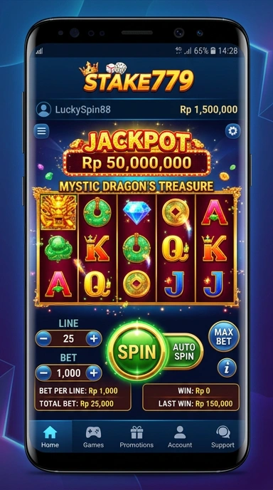 Tangkapan layar aplikasi stake779 dengan antarmuka pengguna yang bersih.